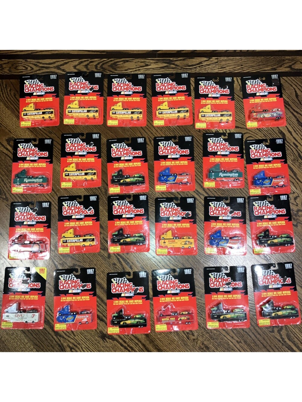 VINTAGE 1997’ (24) 1/144 Scale Racing Champions NASCAR Transporters W/Cars NEW